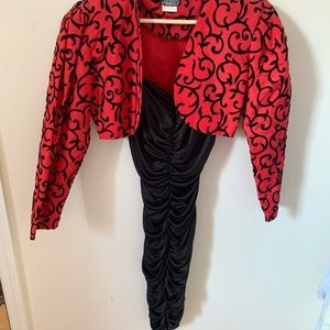 Vintage 1980s Dress and Bolero Jacket